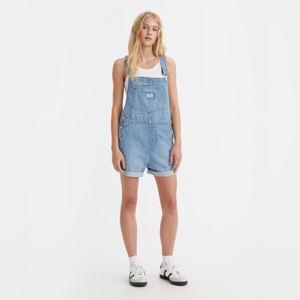 Levi's Light Blue Denim Short Overalls